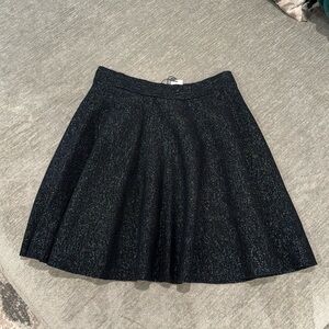 NWT - EXPRESS KNIT SHIMMER FIT & FLAIR MINI SKIRT SZ M - BLACK
